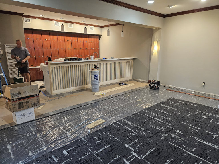 Steel stud bathroom framing — main floor