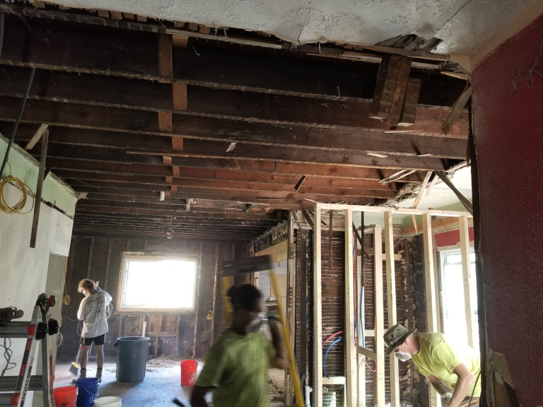 First floor interior — kitchen wall MEP rough-in