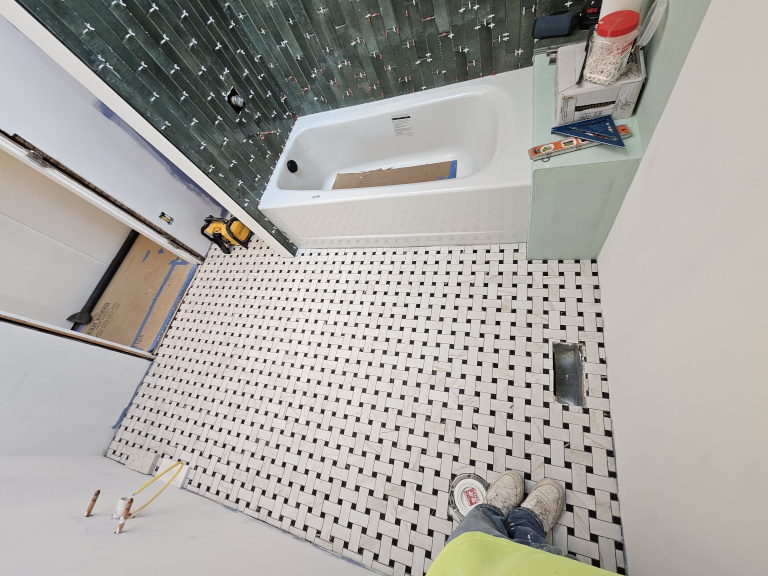Bathroom tile installation